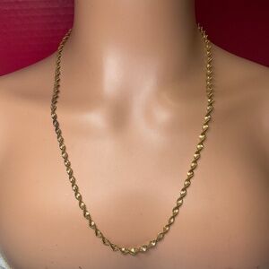 Milor Sterling Silver Gold Tone Twist Necklace. 24 inches long